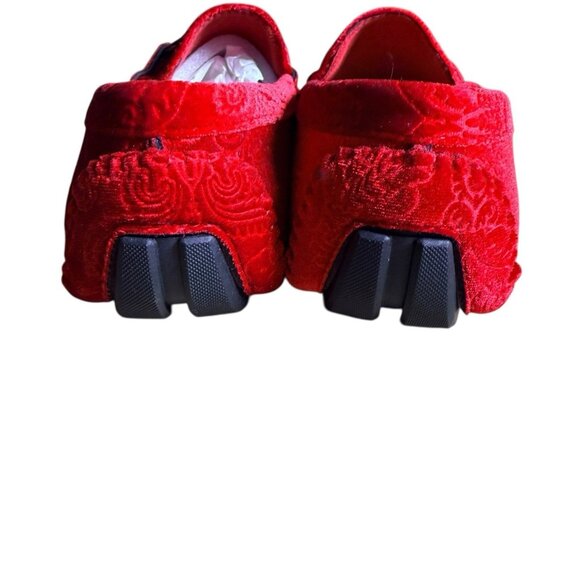 Royal Shoes Red Velvet Loafers Moccasins Men’s Size 11 Shoes New - Picture 4 of 6